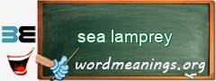 WordMeaning blackboard for sea lamprey